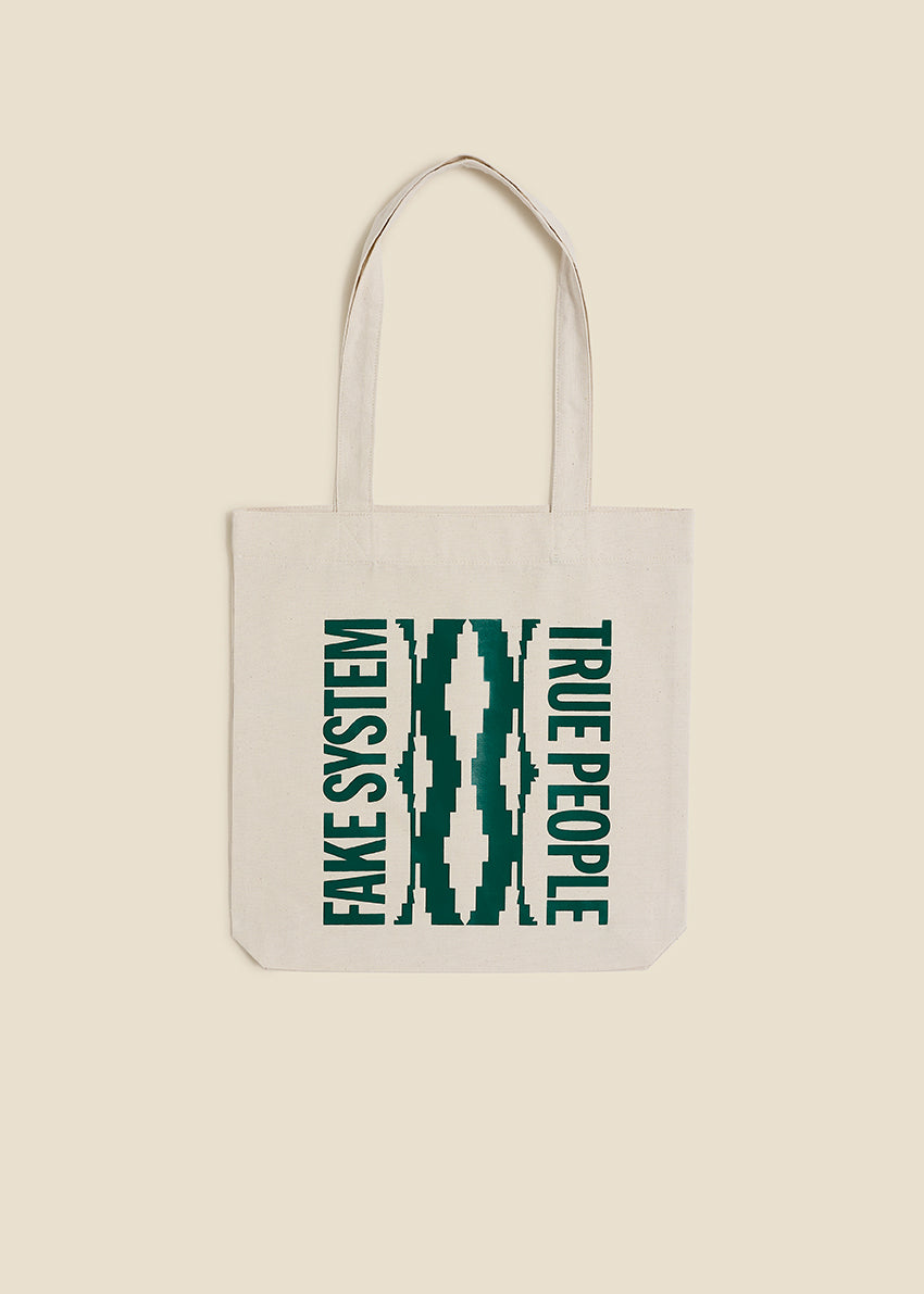 Tote Bag FAKE SYSTEM, TRUE PEOPLE