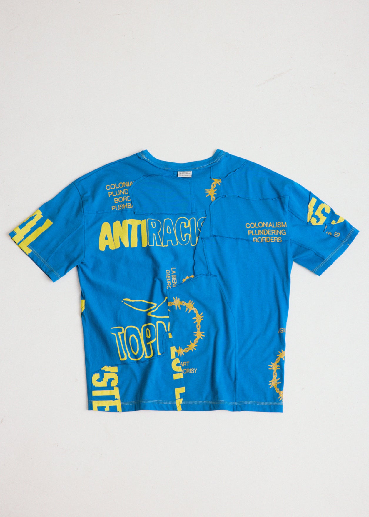 UPCYCLING OVERSIZE TEE BLUE & YELLOW