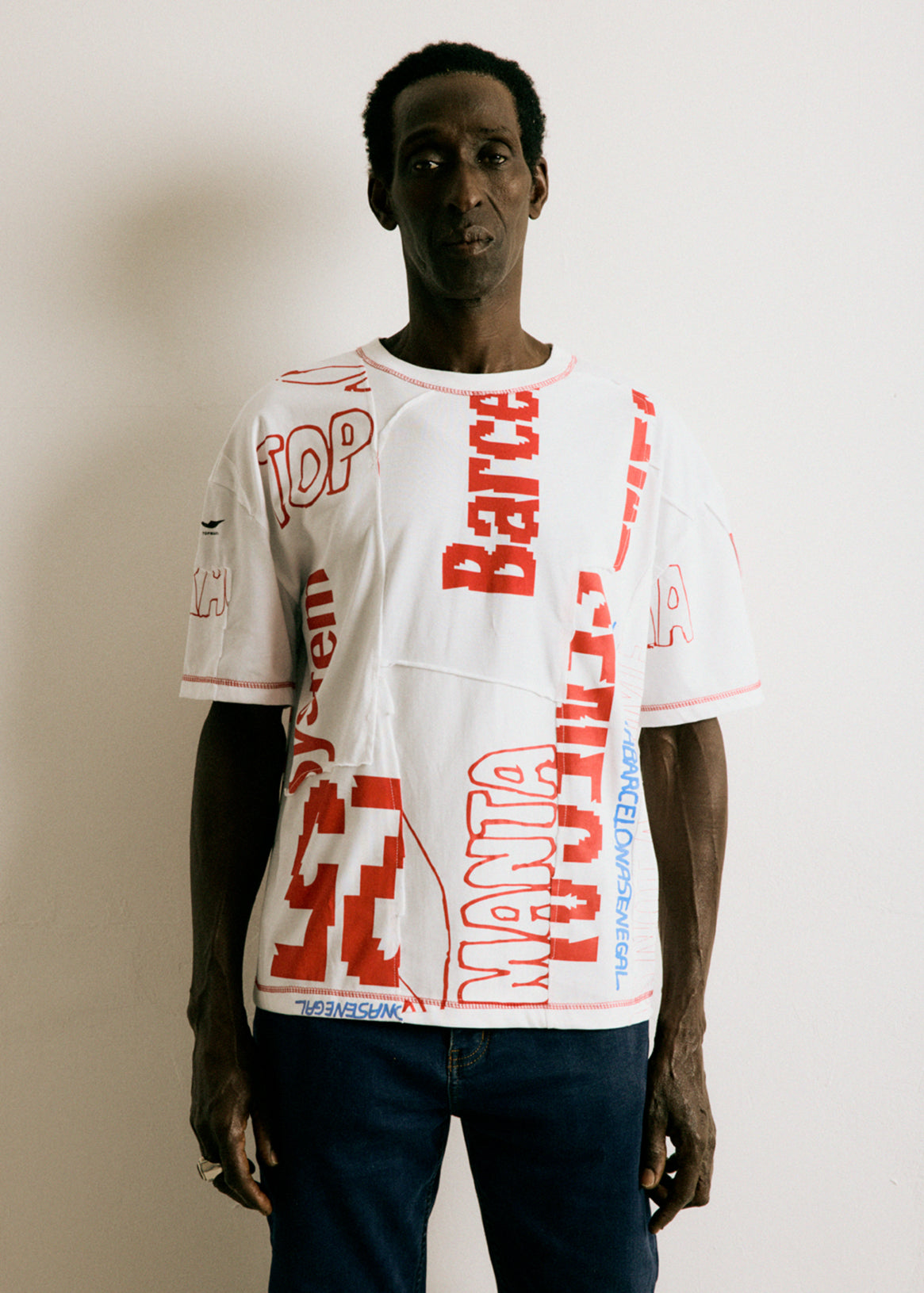 UPCYCLING TEE WHITE PATCHWORK