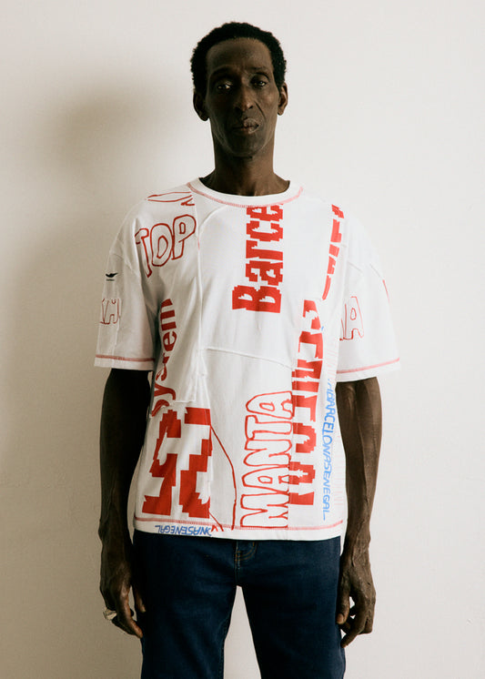 UPCYCLING TEE WHITE PATCHWORK