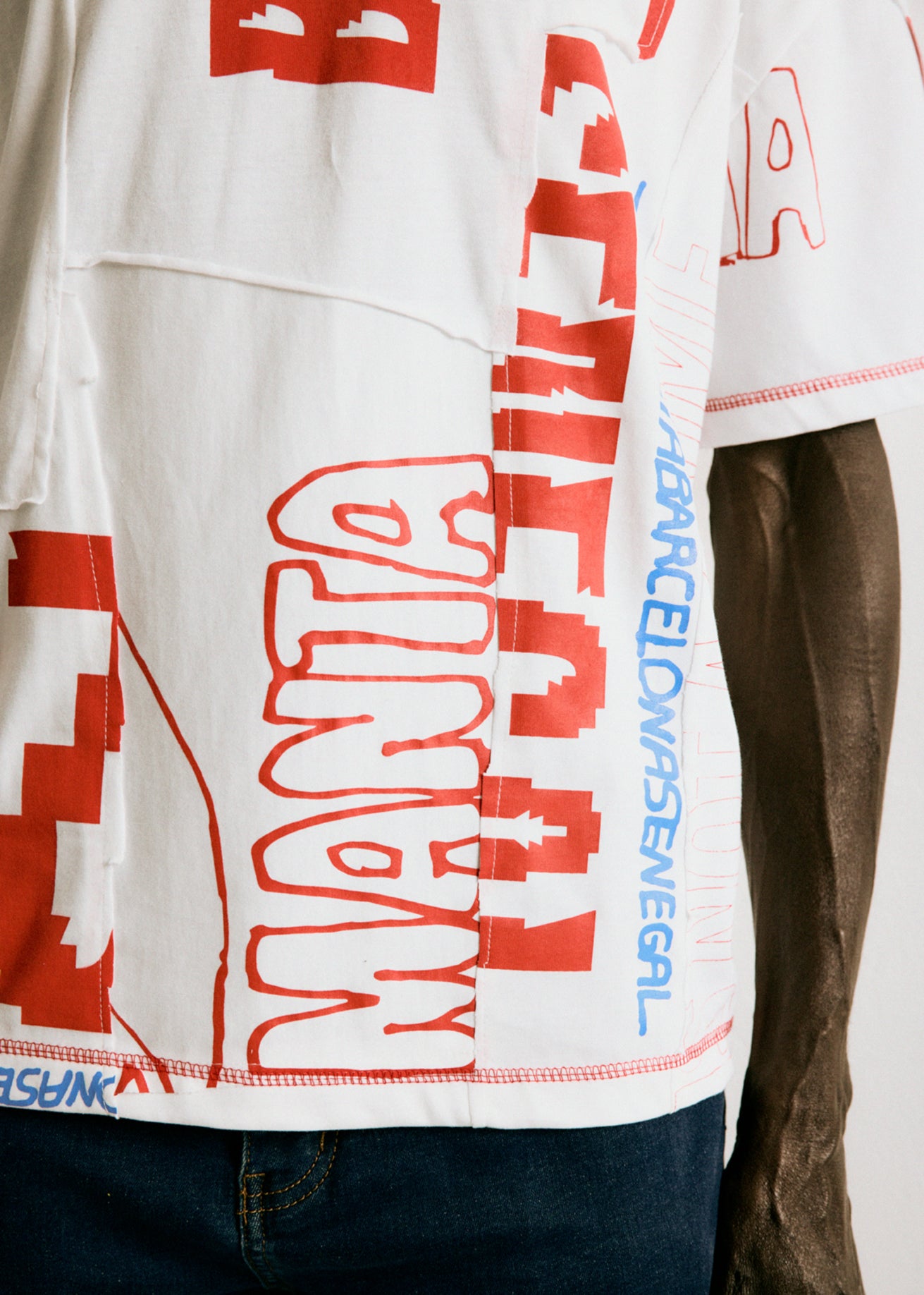 UPCYCLING TEE WHITE PATCHWORK