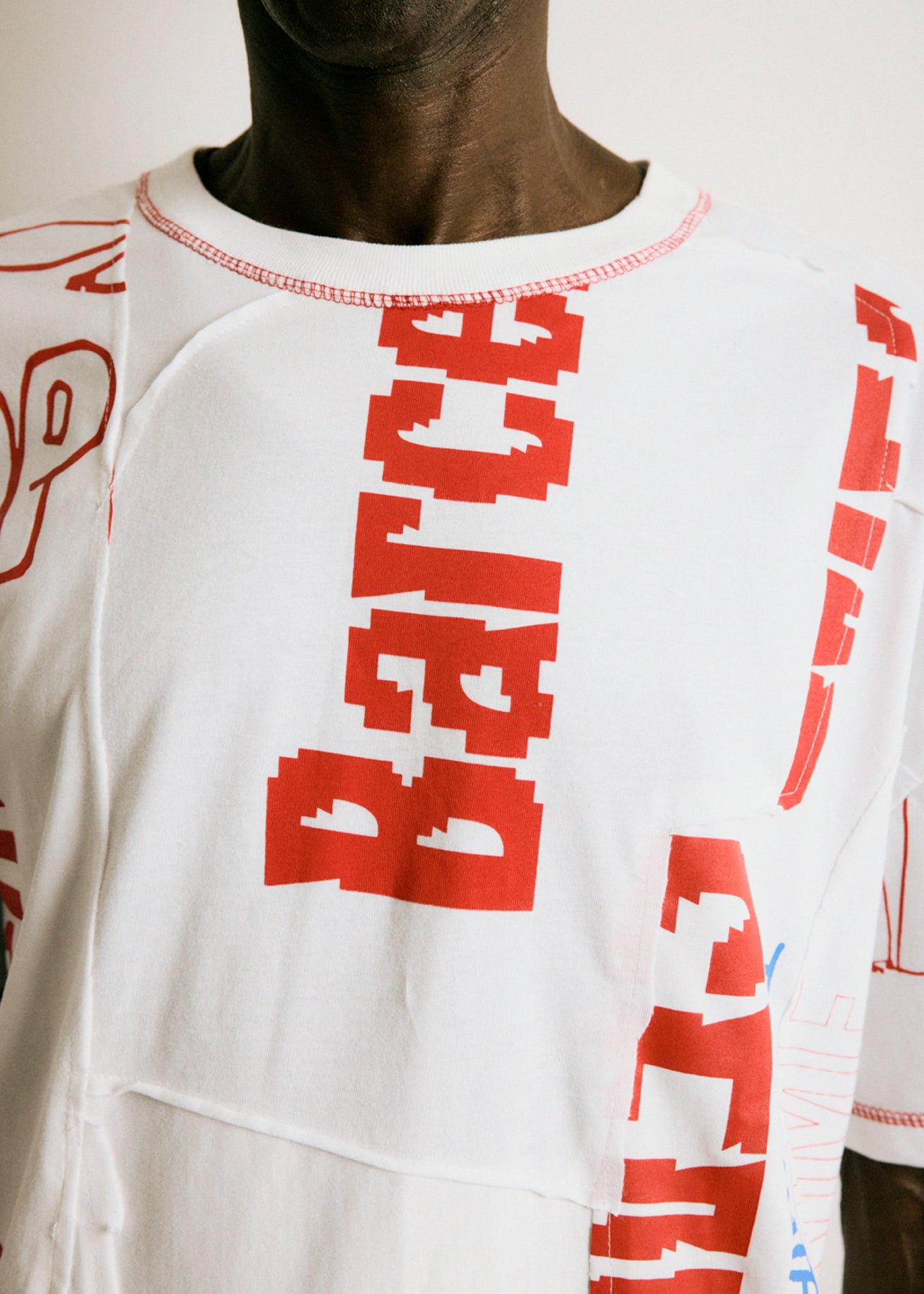 UPCYCLING TEE WHITE PATCHWORK