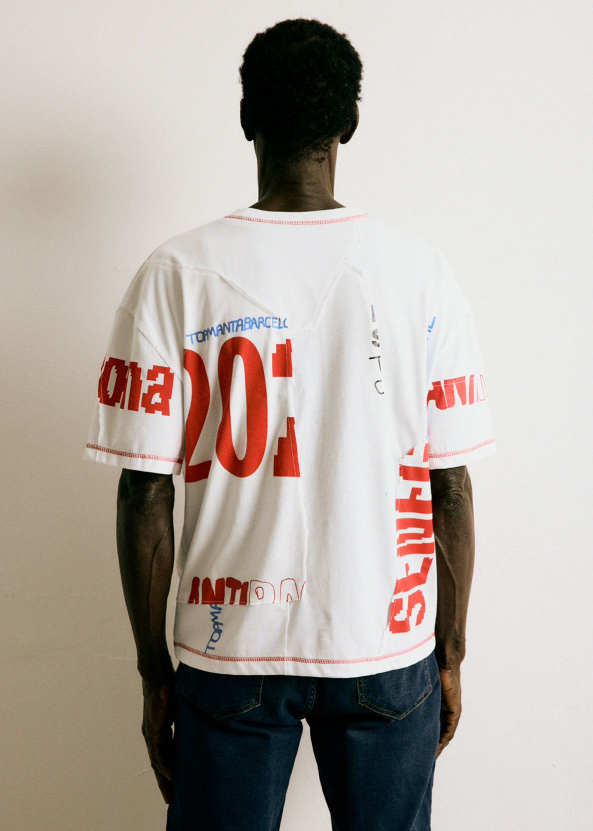 UPCYCLING TEE WHITE PATCHWORK