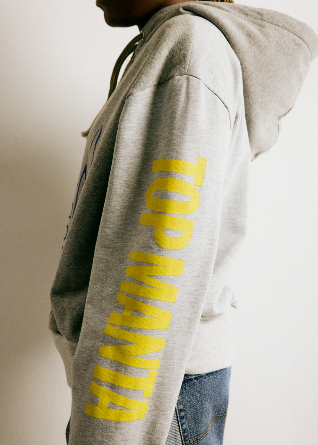 UPCYCLING HOODIE GREY & YELLOW MIX