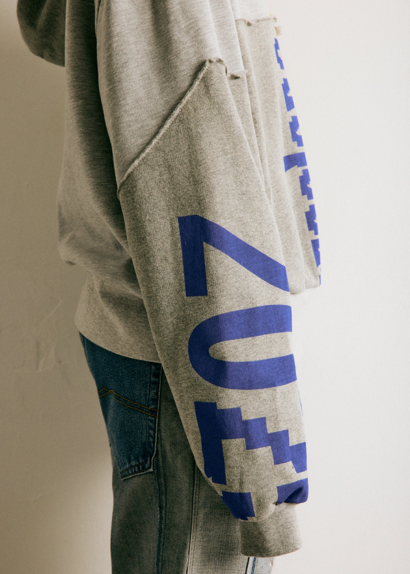 UPCYCLING HOODIE GREY & YELLOW MIX