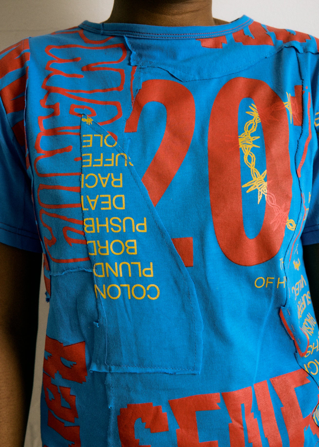 UPCYCLING TEE BLUE & RED