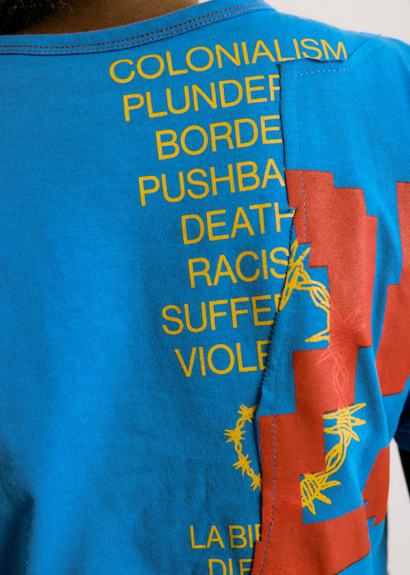 UPCYCLING TEE BLUE & RED