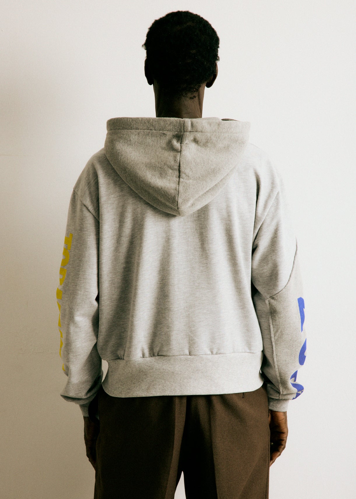 UPCYCLING HOODIE GREY & YELLOW MIX