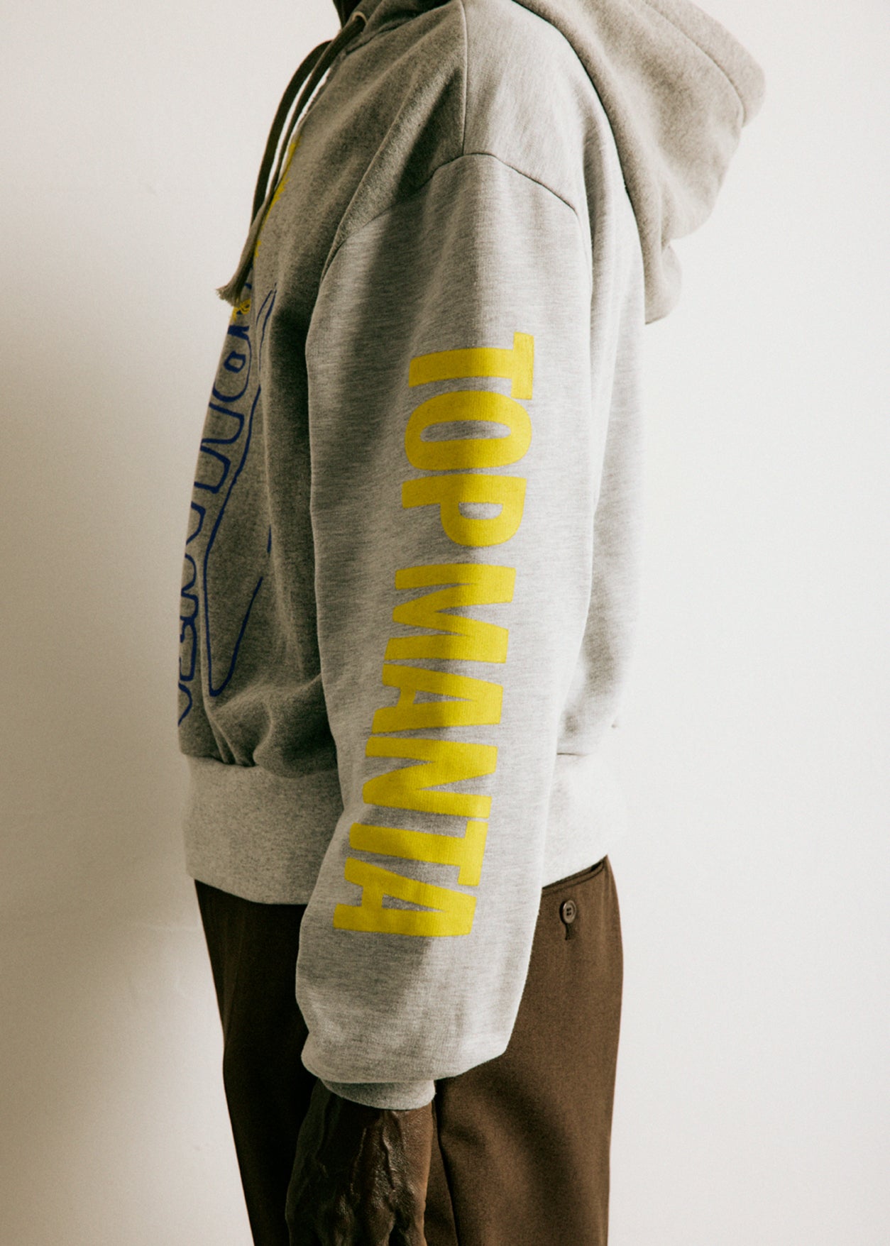 UPCYCLING HOODIE GREY & YELLOW MIX