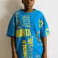 UPCYCLING OVERSIZE TEE BLUE & YELLOW