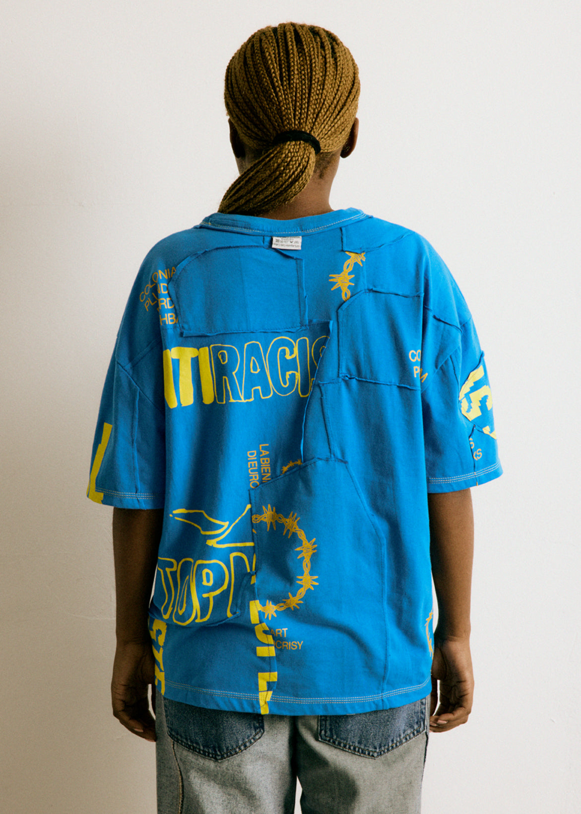UPCYCLING OVERSIZE TEE BLUE & YELLOW