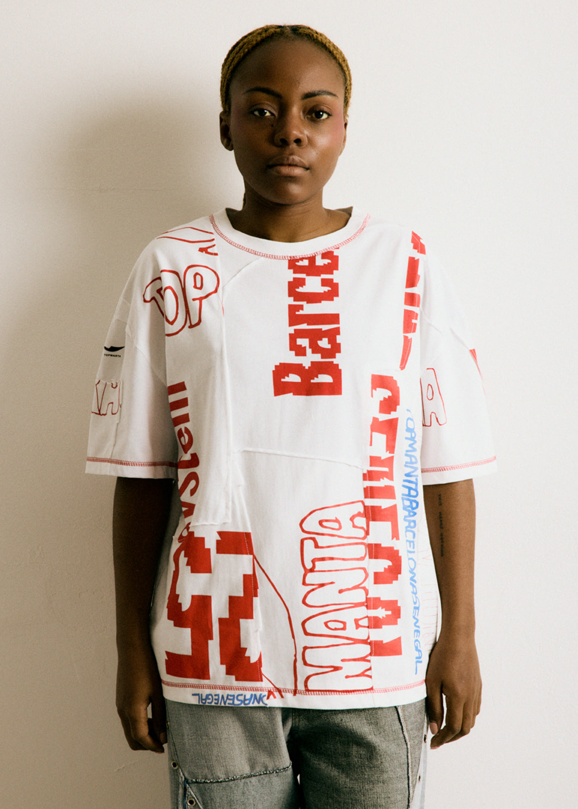 UPCYCLING TEE WHITE PATCHWORK